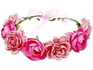 WIANEK na głowę KWIATY piwonie RÓŻOWY ślubny - Ozdoby do włosów - miniaturka - grafika 1