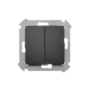 Łącznik schodowy Kontakt-Simon 54 DW6/2.01/49 podwójny moduł 10AX, 250V~, zaciski śrubowe czarny - Wyłączniki światła i elektryczne - miniaturka - grafika 1