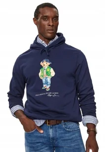 POLO RALPH LAUREN GRANATOWA BLUZA Z KAPTUREM Z NADRUKIEM MISIA S I1D - Bluzy męskie POLO RALPH LAUREN GRANATOWA BLUZA Z KAPTUREM Z NADRUKIEM MISIA S I1D - Bluzy męskie - miniaturka - grafika 1