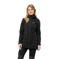 Kurtki damskie - Damski płaszcz softshellowy Jack Wolfskin WINDHAIN COAT W black - S - miniaturka - grafika 1