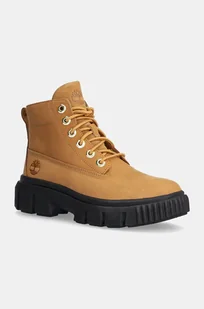 Timberland workery skórzane Greyfield damskie kolor brązowy na płaskim obcasie TB0A5RP42311 - Botki damskie - miniaturka - grafika 1