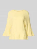 Swetry damskie - Sweter z dzianiny o kroju oversized z rękawem o dł. 3/4 model ‘SIMONI’ - miniaturka - grafika 1