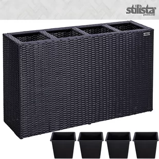 CZARNA DONICZKA OGRODOWA DONICA Z TECHNORATTANU - Pozostałe ozdoby ogrodowe - miniaturka - grafika 4