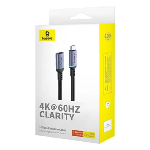 Przedłużenie kabla USB-C Baseus męski do żeński High Definition 10Gbps, 1m (czarny) - Kable komputerowe i do monitorów - miniaturka - grafika 9