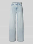 Spodnie damskie - Jeansy z szeroką nogawką i 5 kieszeniami model ‘ANNET’ - miniaturka - grafika 1