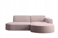 Narożniki - Sofa w kształcie L Modena narożnik tkanina Poso różowy prawy - miniaturka - grafika 1