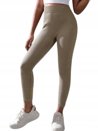 SHEIN LEGGINSY DZIEWCZĘCE BRĄZOWE 122-128 Ł2F