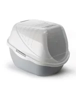 Kuwety dla kotów - PET INN Toaleta Easy Cat kryta kuweta dla kota szara 54x40x40 cm - miniaturka - grafika 1