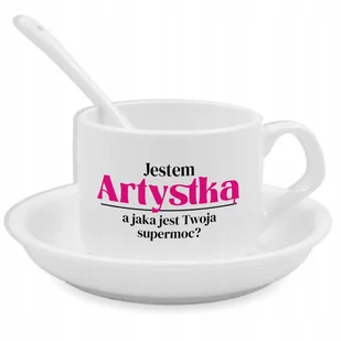 Zestaw Filiżanka Łyżeczka Podstawka JESTEM ARTYSTKĄ Na Prezent Wzory - Gadżety dla niej i dla niego - miniaturka - grafika 1