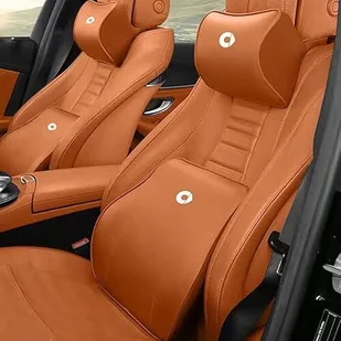 Samochodowa poduszka lędźwiowa na szyję do Smart Fortwo A453, pianka z pamięcią kształtu z emblematami zagłówek oparcie poduszka regulowane paski fotelik samochodowy - Masażery - miniaturka - grafika 1