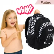 Plecaki - Plecak Pusheen Do Podstawówki Plecak Dla Dziewczyki Klasa 4-8 Szachownica - miniaturka - grafika 1