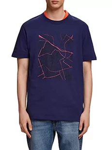 ESPRIT Męski T-shirt 053EE2K310, 405/DARK Blue, M, 405 / ciemnoniebieski, M - Koszulki męskie - miniaturka - grafika 1