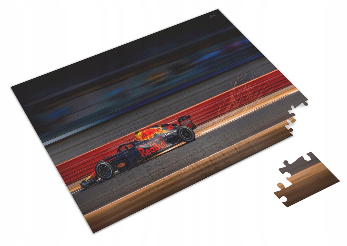 Puzzle Bolid F1 Red Bull Max Verstappen + Imię pudełko A3 252 el.