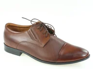 Półbuty męskie - Skórzane półbuty męskie Almano 453 brąz - miniaturka - grafika 1