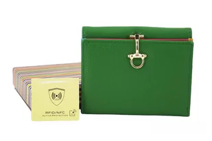 Elegancki portfel ze złotym zapięciem - Zielony - Portfele Elegancki portfel ze złotym zapięciem - Zielony - Portfele - miniaturka - grafika 4