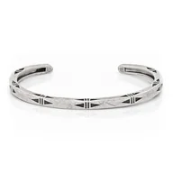 Bransolety męskie - Bransoletka metalowa w kolorze srebrnym EM 17 - EM Men's Accessories - miniaturka - grafika 1