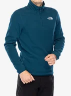 Bluzy sportowe męskie - Bluza polarowa The North Face 100 Glacier 1/4 Zip - midnight petrol - miniaturka - grafika 1