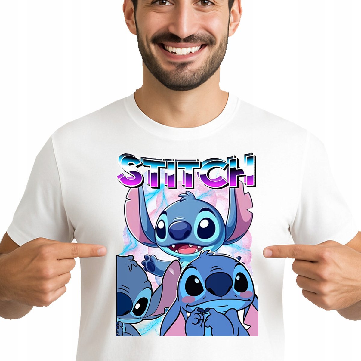 3493 STITCH KOSZULKA MĘSKA LILO I STITCH PREMIUM NADRUK M bootleg