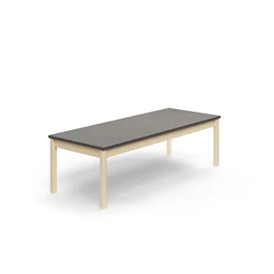 Stół DECIBEL, 1800x700x530 mm, dźwiękochłonne linoleum, brzoza/ciemnoszary - Stoły i stoliki do biura - miniaturka - grafika 1