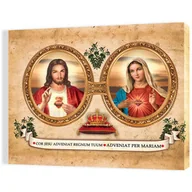 Ikony i obrazy sakralne - Obraz religijny na płótnie Serce Jezusa i Serce Maryi - miniaturka - grafika 1