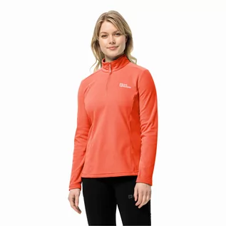 Bluzy damskie - Damska bluza polarowa Jack Wolfskin TAUNUS HZ W digital orange - XS - grafika 1