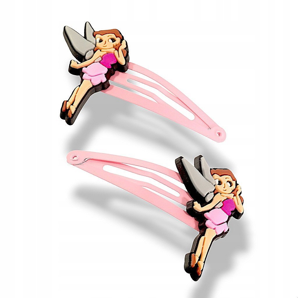 Metalowe spinki dla dzieci z gumową ozdobą