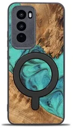 Bewood Drewniane etui do Oppo Reno 12, Unique Turquoise do MagSafe - Etui i futerały do telefonów - miniaturka - grafika 1