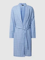 Szlafroki męskie - Szlafrok z czystej bawełny ze wzorem w kratę model ‘Ian Robe’ - miniaturka - grafika 1