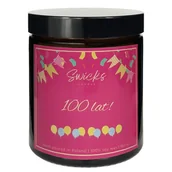 Świece - Świeca Sojowa Z Napisem Sto Lat 180 Ml Na Urodziny - miniaturka - grafika 1