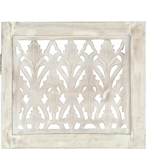 Lumarko Parawan 5-panelowy, rzeźbiony, biały, 200x165 cm, drewno mango - Parawany - miniaturka - grafika 4
