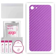 Szkła hartowane na telefon - Folia naklejka skórka strukturalna na TYŁ do Apple iPhone SE (2020) -  Carbon Fioletowy - apgo SKINS - miniaturka - grafika 1