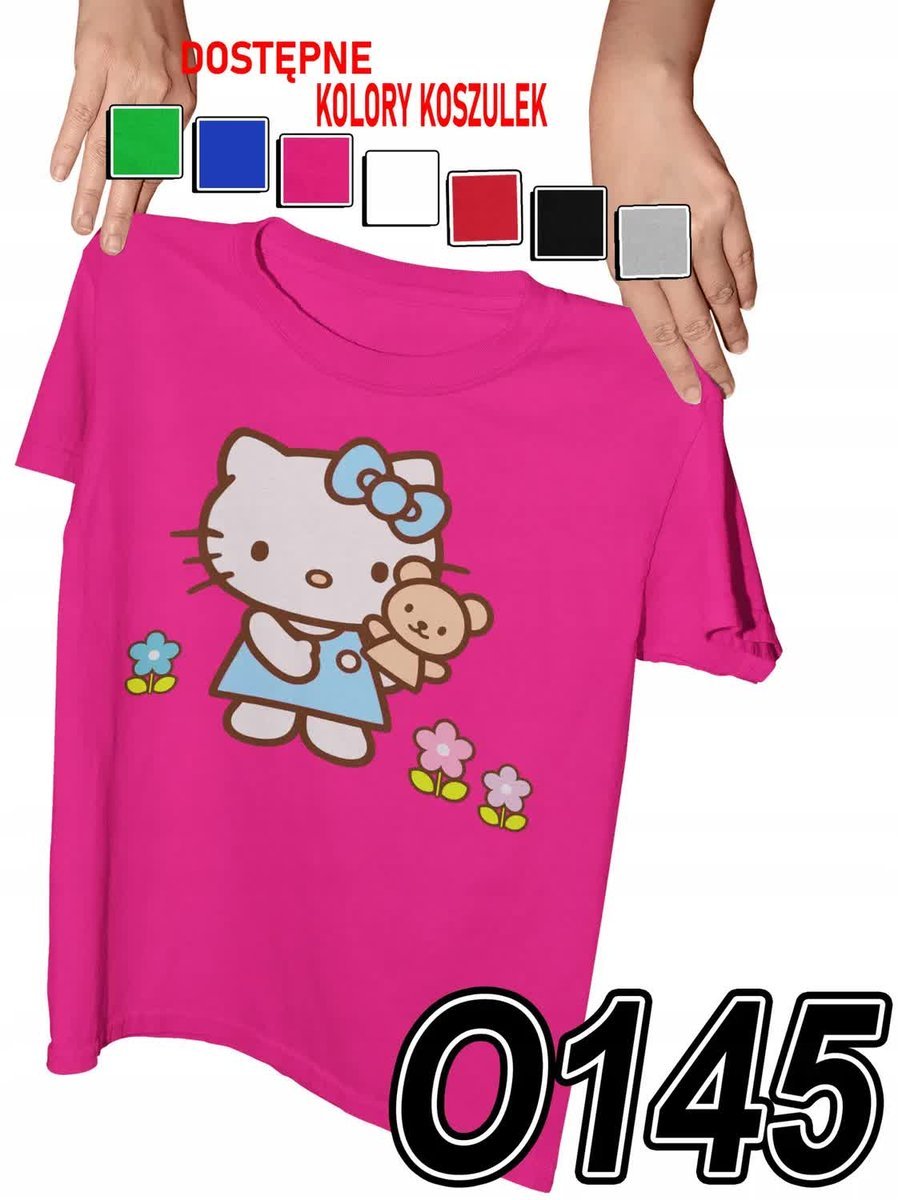 Koszulka Dziecięca Z Nadrukiem Hello Kitty Słodki Kociak - L 146-152