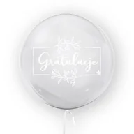 Balony i akcesoria - Tuban Balon 45cm Gratulacje biały TUBAN - miniaturka - grafika 1