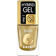 Lakiery do paznokci - Delia Cosmetics Coral Hybrid Gel Lakier do paznokci nr 28 Złoty 11ml Cosmetics - miniaturka - grafika 1