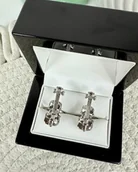 Spinki do mankietów i krawatów - SPINKI DO MANKIETÓW koszuli mankietu skrzypce srebrne - miniaturka - grafika 1