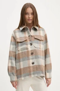 Pepe Jeans kurtka koszulowa z domieszką wełny CAMERON kolor szary przejściowa PL402461 - Kurtki damskie - miniaturka - grafika 1