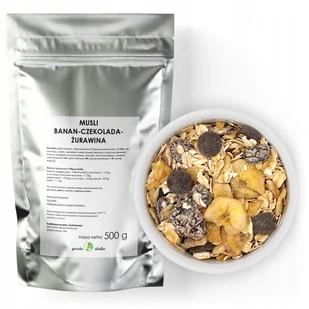 Musli Owsiane Z Bananem Czekoladą I Żurawiną 500G - Płatki śniadaniowe i musli - miniaturka - grafika 1