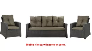 Komplet Poduszek Ogrodowych Na Meble Z Rattanu; Zestaw 5- Osobowy: Kanapa+ Fotele (2Szt.)/ Wodoodporne Pikowane Poduszki Ogrodowe, Kolor Zielony - Poduszki ogrodowe - miniaturka - grafika 1