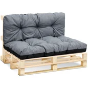 Poduszki ogrodowe - Poduszki na palety na zewnątrz - SET: 40x120 cm + 80x120 cm - siedzisko na europalety nadające się do prania jasno szary - miniaturka - grafika 1