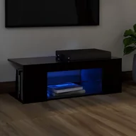 Szafki RTV - vidaXL Lumarko Szafka pod TV z oświetleniem LED, czarna, 90x39x30 cm 804239 - miniaturka - grafika 1