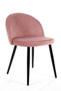 Krzesła - 4x Welurowe krzesło tapicerowane pikowane SJ.077 Różowe - miniaturka - grafika 1