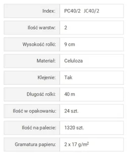 Papier toaletowy celuloza 9cm 40m (24sztuki) JC40 JUMBO MISTRAL - Papier toaletowy - miniaturka - grafika 2