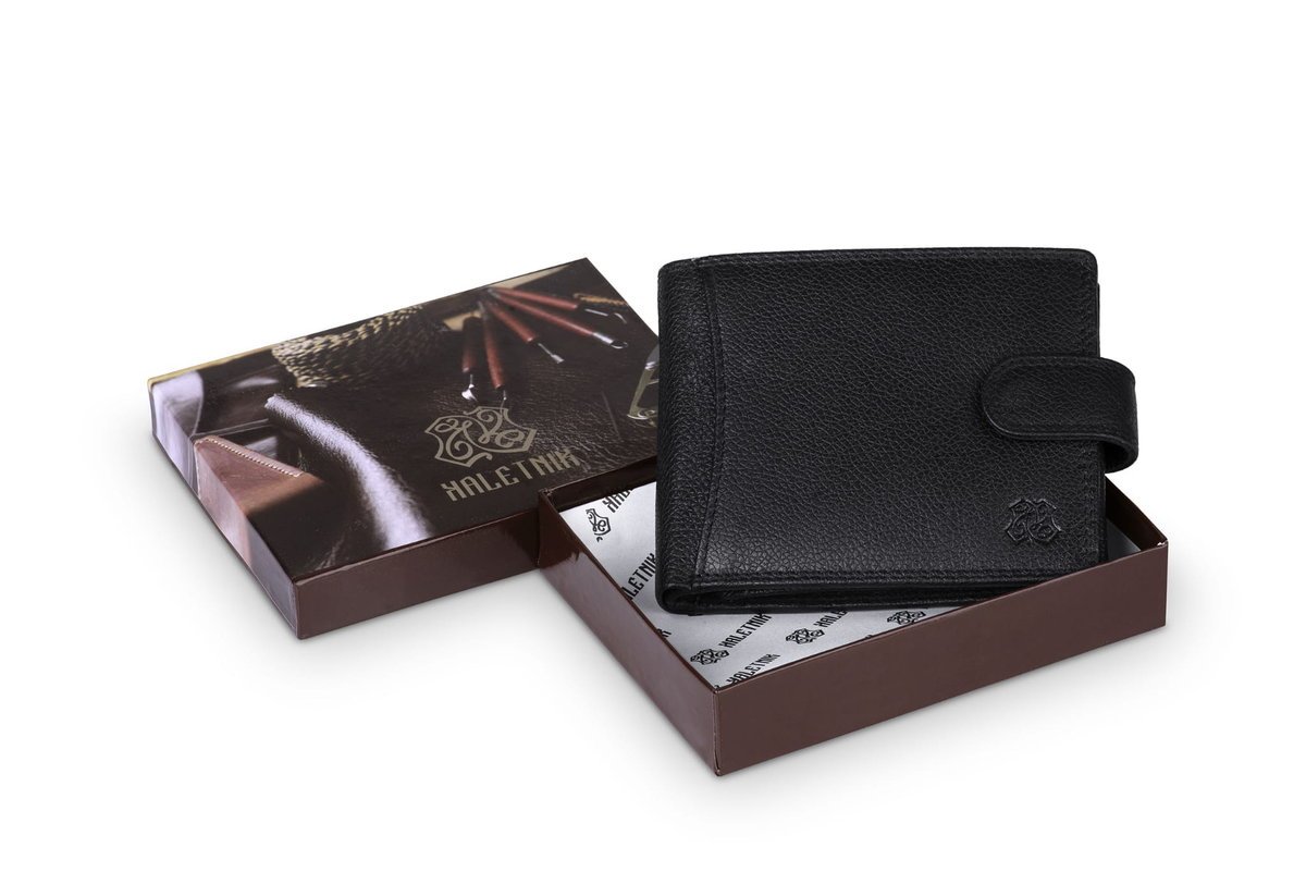 Portfel Męski Skórzany Kaletnik Kosarz Czarny