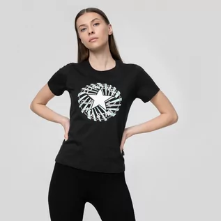 Koszulki sportowe damskie - Damski t-shirt z nadrukiem CONVERSE Chuck Patch Exploded Graphic Tee - czarny - grafika 1