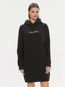 Sukienki - Calvin Klein Sukienka dzianinowa Hero Logo Hoodie Dress K20K206897 Czarny Regular Fit - miniaturka - grafika 1