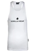 Koszulki sportowe męskie - Gorilla Wear - Carter Stretch Tank Top – czarny – kulturystyka, sport, na co dzień, na czas wolny, z nadrukiem logo, lekki i wygodny dla optymalnego ruchu, wykonany z bawełny i elastanu - miniaturka - grafika 1