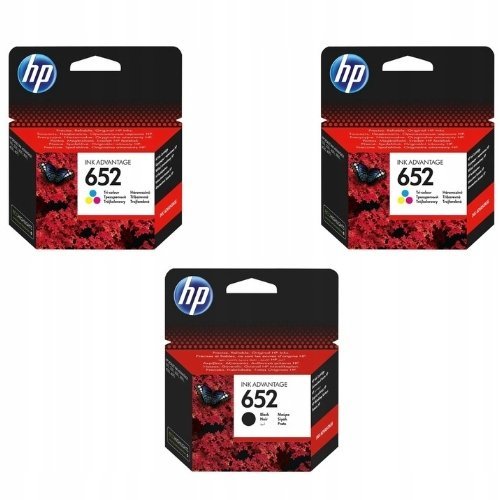 Tusz HP 652 Komplet Tusze Oryginalne 2XF6V24AE F6V25AE 2XF6V24AE+F6V25AE