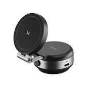 Uchwyty samochodowe do telefonów - Rock Uchwyt Samochodowy Q16 elektryczny próżniowy magnetyczny czarny - miniaturka - grafika 1