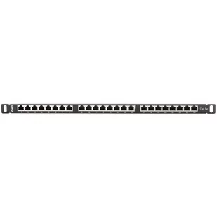 Lanberg Patch panel 24port 0.5U CAT.5e Ekranowany Czarny PPS5-0024-B - Akcesoria do szaf serwerowych - miniaturka - grafika 1