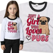Piżamy dla dziewczynek - Piżama dziecięca Dziewczyna Która Kocha Mopsy 110/116 - VoloDonum - miniaturka - grafika 1